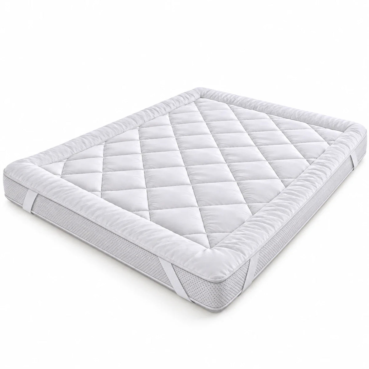 Pillow top 200 fios com fibra siliconizada 600 g/m², costura em losangos e elástico nos cantos